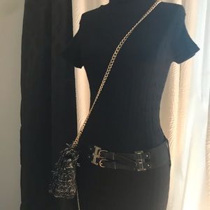 JJ authentic black mock neck sweater dress